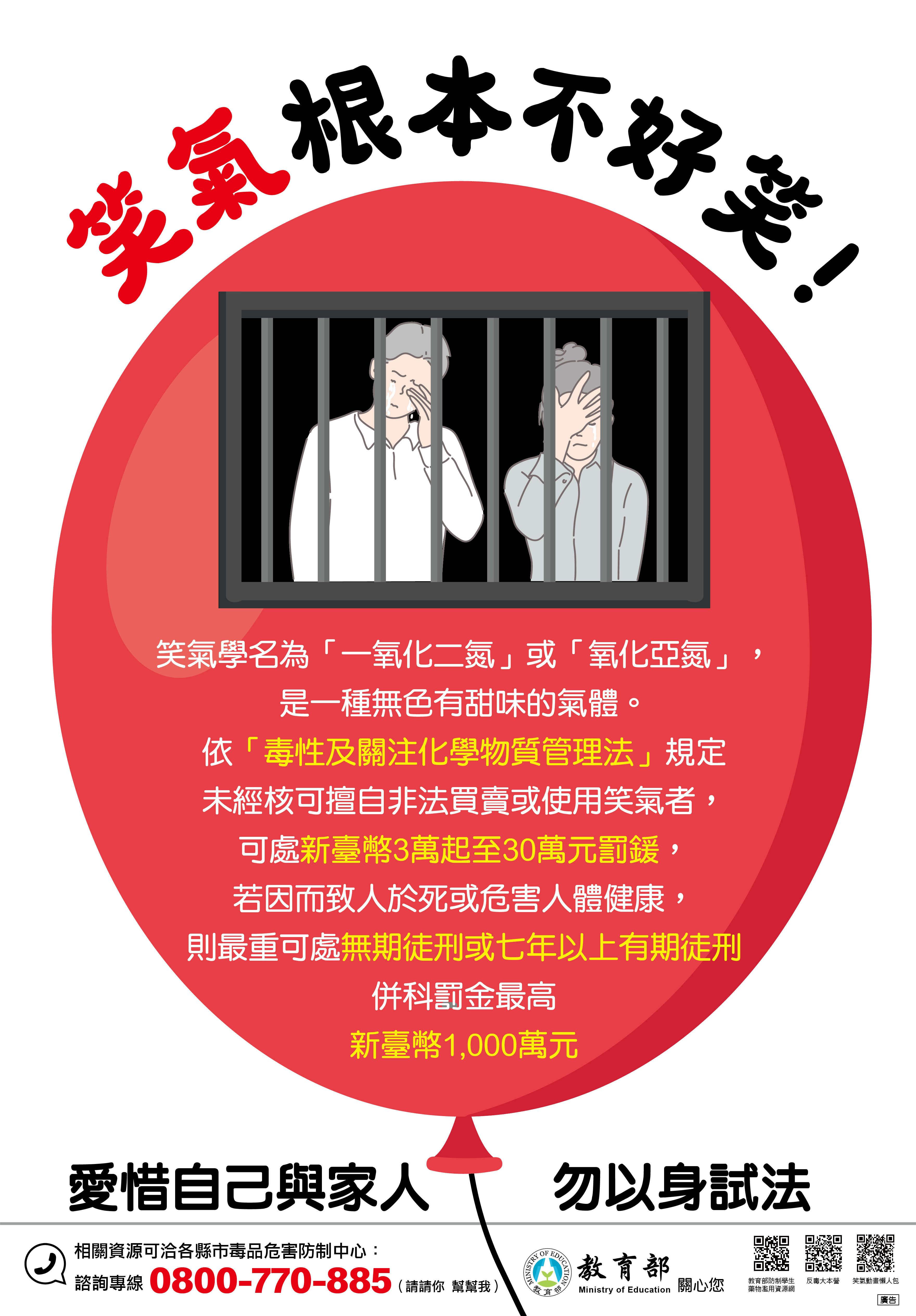 笑氣根本不好笑，愛惜自己與家人，勿以身試法