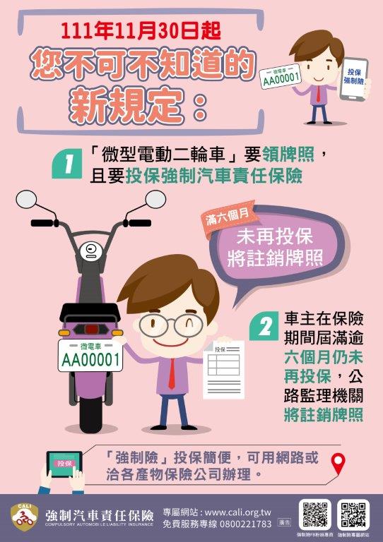 微型電動二輪車須登記領牌宣導DM